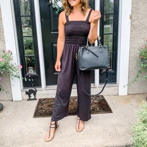 Pink Lily Smocked Jumpsuit